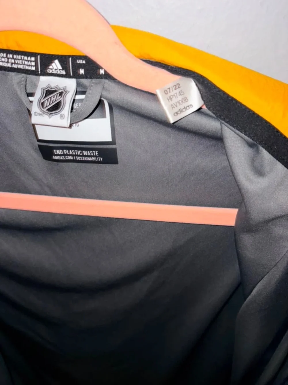 adidas Purple, Yellow & Black NHL Colorblock Jacket